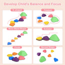 OLAKIDS Balance Stepping Stones for Kids 6pcs Non-Slip Plastic Balance Stones for Age 3-8 Years
