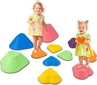 OLAKIDS Balance Stepping Stones for Kids 6pcs Non-Slip Plastic Balance Stones for Age 3-8 Years