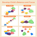 OLAKIDS Balance Stepping Stones for Kids 6pcs Non-Slip Plastic Balance Stones for Age 3-8 Years