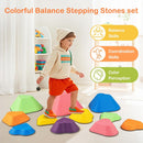 OLAKIDS Balance Stepping Stones for Kids 6pcs Non-Slip Plastic Balance Stones for Age 3-8 Years