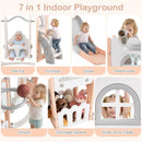 OLAKIDS Toddler Slide and Swing Set, 7 in 1 Kids Indoor Outdoor Playground  Boys Girls Aged 1+