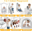 OLAKIDS Toddler Slide and Swing Set, 7 in 1 Kids Indoor Outdoor Playground  Boys Girls Aged 1+
