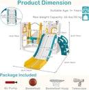 OLAKIDS Toddler Slide and Swing Set, 7 in 1 Kids Indoor Outdoor Playground  Boys Girls Aged 1+