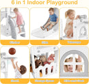 OLAKIDS Toddler Slide, 6 in 1 Kids Indoor Outdoor Playground for Boys Girls Aged 1+