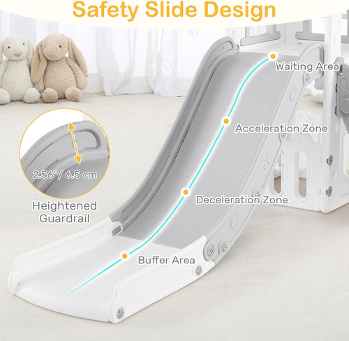 OLAKIDS Toddler Slide, 6 in 1 Kids Indoor Outdoor Playground for Boys Girls Aged 1+