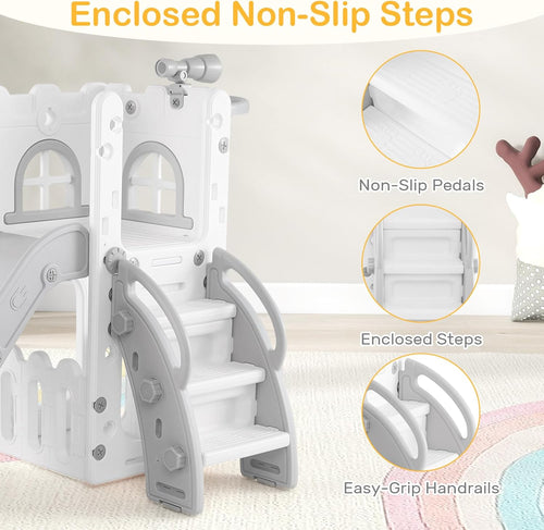 OLAKIDS Toddler Slide, 6 in 1 Kids Indoor Outdoor Playground for Boys Girls Aged 1+