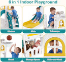 OLAKIDS Toddler Slide, 6 in 1 Kids Indoor Outdoor Playground for Boys Girls Aged 1+