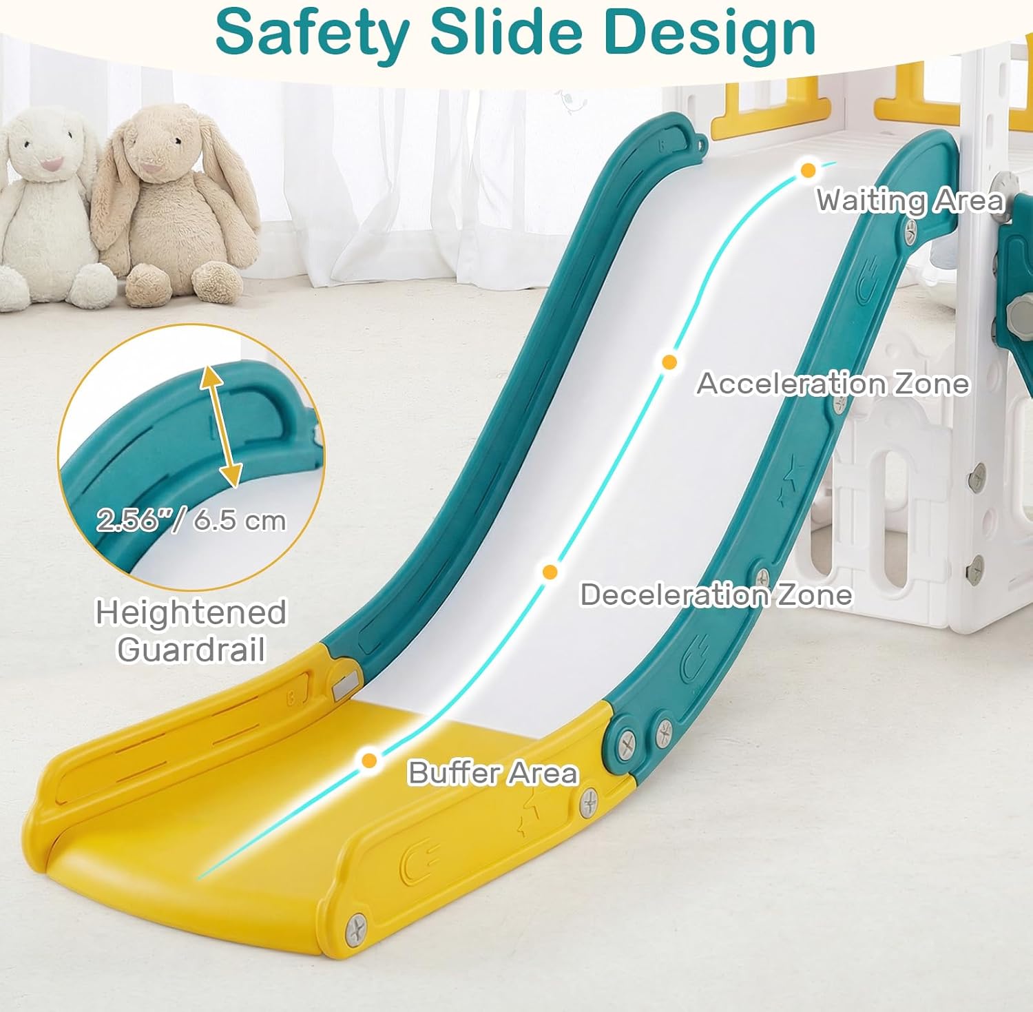 OLAKIDS Toddler Slide, 6 in 1 Kids Indoor Outdoor Playground for Boys Girls Aged 1+