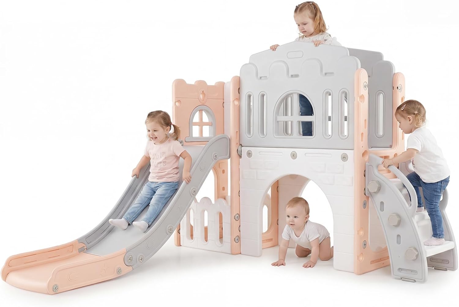 OLAKIDS Toddler Slide, 8 in 1 Kids Indoor Outdoor Playground for Boys Girls Aged 1+