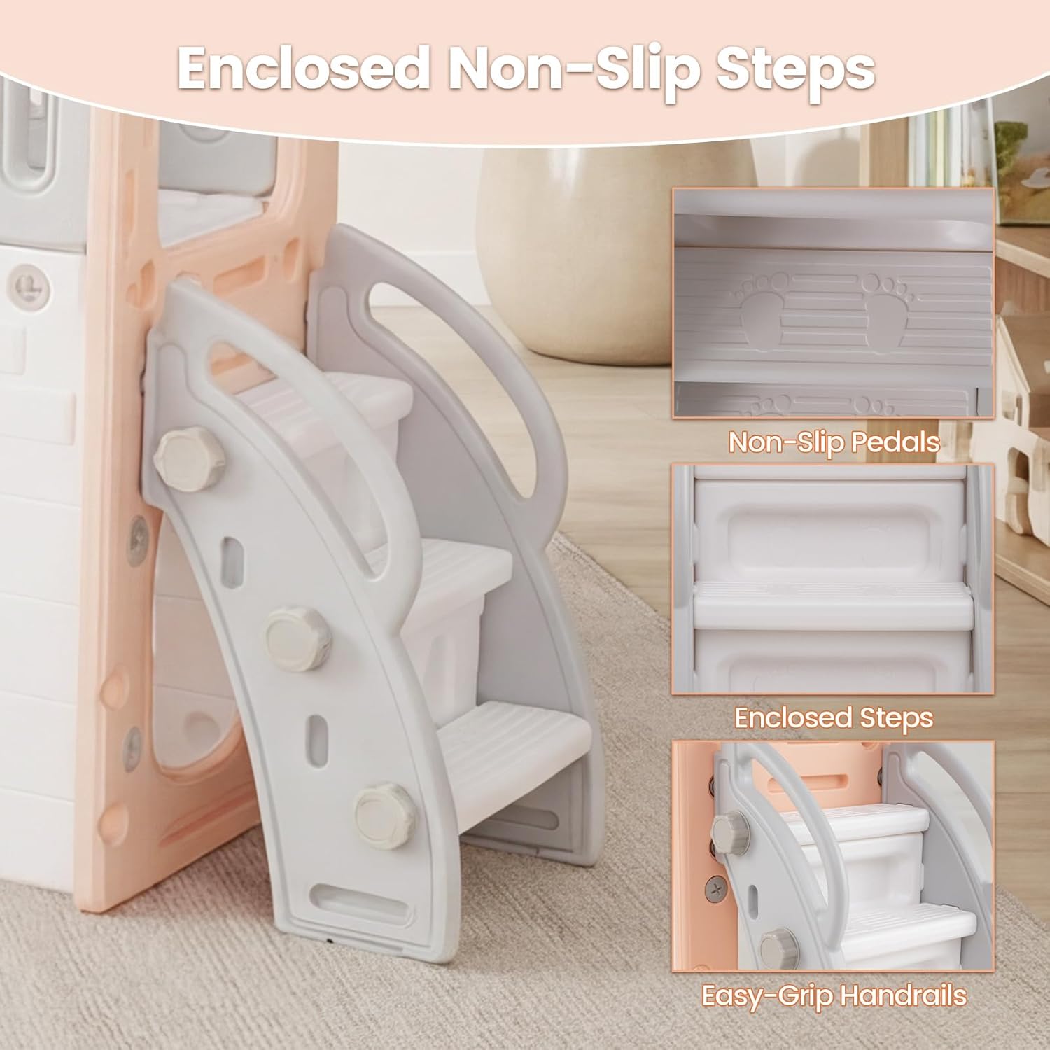 OLAKIDS Toddler Slide, 8 in 1 Kids Indoor Outdoor Playground for Boys Girls Aged 1+