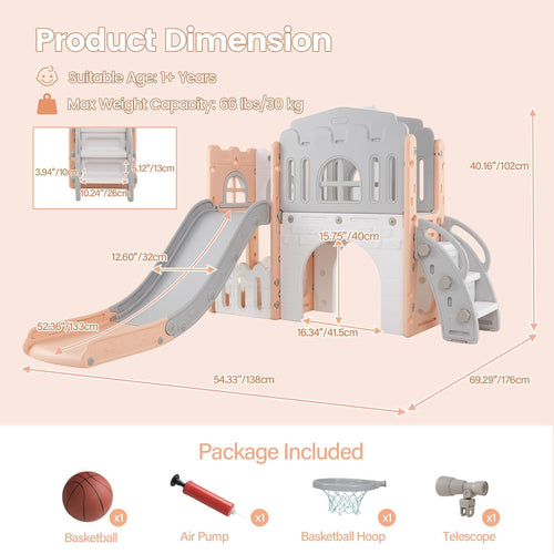 OLAKIDS Toddler Slide, 8 in 1 Kids Indoor Outdoor Playground for Boys Girls Aged 1+