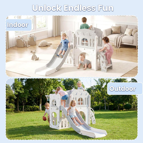 OLAKIDS Toddler Slide, 8 in 1 Kids Indoor Outdoor Playground for Boys Girls Aged 1+