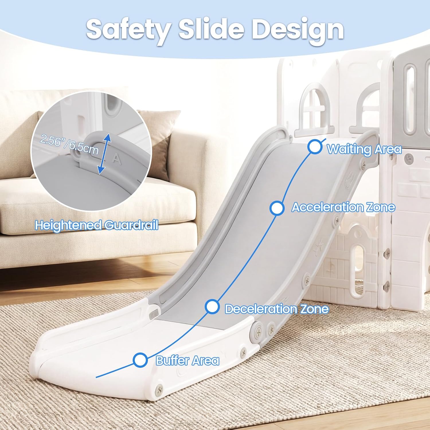 OLAKIDS Toddler Slide, 8 in 1 Kids Indoor Outdoor Playground for Boys Girls Aged 1+