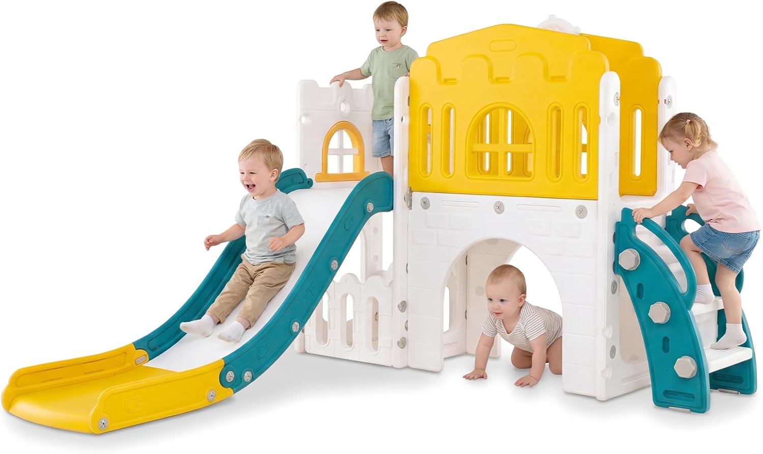 OLAKIDS Toddler Slide, 8 in 1 Kids Indoor Outdoor Playground for Boys Girls Aged 1+