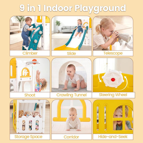 OLAKIDS Toddler Slide, 8 in 1 Kids Indoor Outdoor Playground for Boys Girls Aged 1+