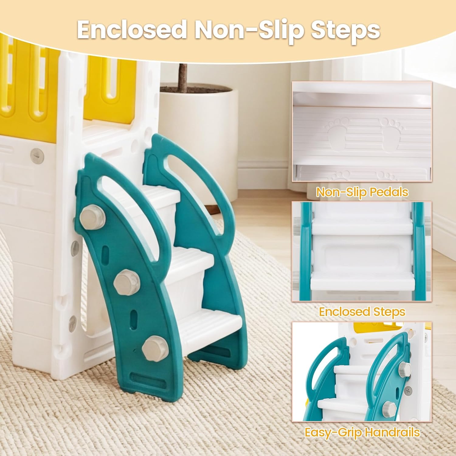 OLAKIDS Toddler Slide, 8 in 1 Kids Indoor Outdoor Playground for Boys Girls Aged 1+