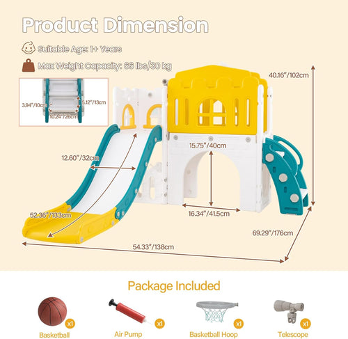 OLAKIDS Toddler Slide, 8 in 1 Kids Indoor Outdoor Playground for Boys Girls Aged 1+