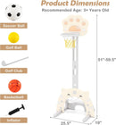 OLAKIDS Toddler Basketball Hoop, 3 in 1 Indoor Outdoor Play Set Gifts for Boys Girls