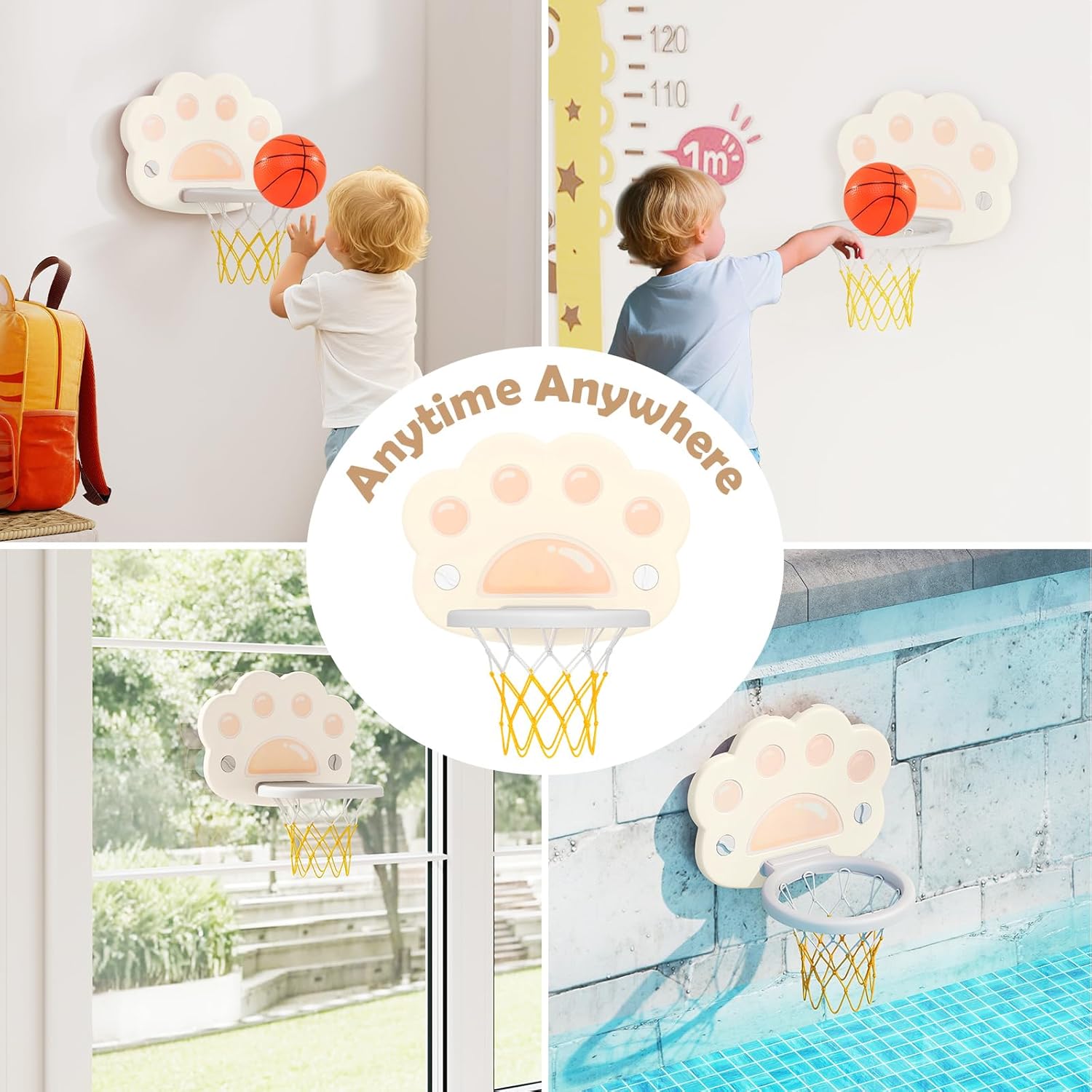 OLAKIDS Toddler Basketball Hoop, 3 in 1 Indoor Outdoor Play Set Gifts for Boys Girls