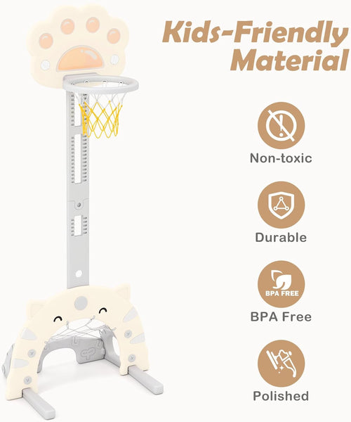 OLAKIDS Toddler Basketball Hoop, 3 in 1 Indoor Outdoor Play Set Gifts for Boys Girls