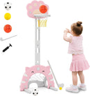 OLAKIDS Toddler Basketball Hoop, 3 in 1 Indoor Outdoor Play Set Gifts for Boys Girls