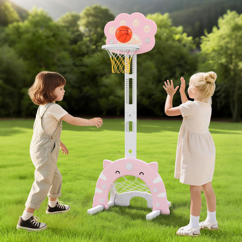 OLAKIDS Toddler Basketball Hoop, 3 in 1 Indoor Outdoor Play Set Gifts for Boys Girls