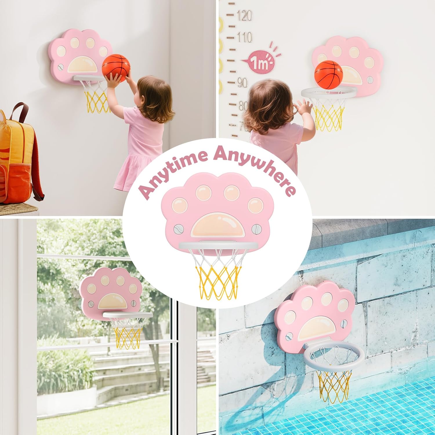 OLAKIDS Toddler Basketball Hoop, 3 in 1 Indoor Outdoor Play Set Gifts for Boys Girls