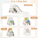 OLAKIDS Toddler Slide, 5 in 1 Indoor Outdoor Foldable Baby Playground Playset