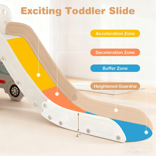OLAKIDS Toddler Slide, 5 in 1 Indoor Outdoor Foldable Baby Playground Playset