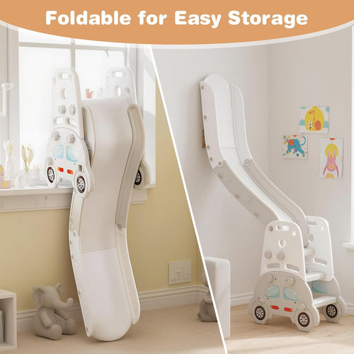 OLAKIDS Toddler Slide, 5 in 1 Indoor Outdoor Foldable Baby Playground Playset