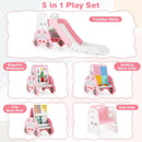 OLAKIDS Toddler Slide, 5 in 1 Indoor Outdoor Foldable Baby Playground Playset