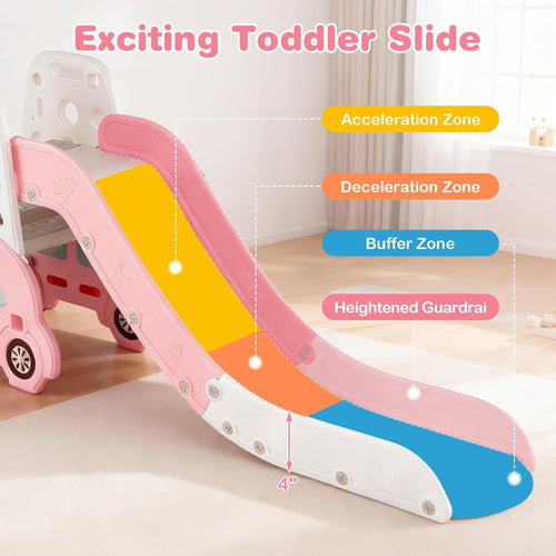 OLAKIDS Toddler Slide, 5 in 1 Indoor Outdoor Foldable Baby Playground Playset