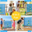 OLAKIDS Giant 4 in A Row Game with Height Adjustment, 4 to Score Games for Indoor Outdoor Fun