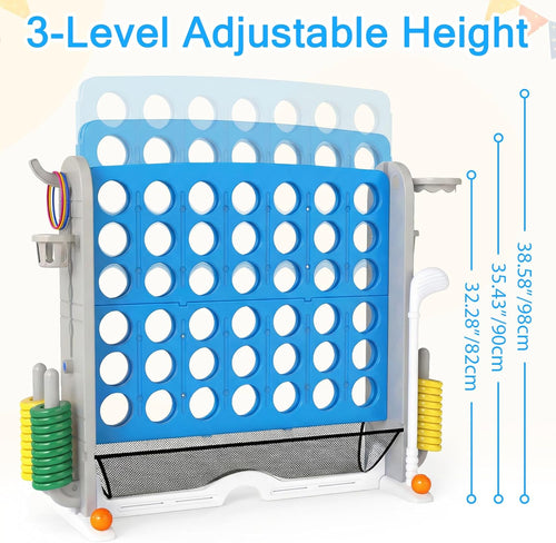 OLAKIDS Giant 4 in A Row Game with Height Adjustment, 4 to Score Games for Indoor Outdoor Fun