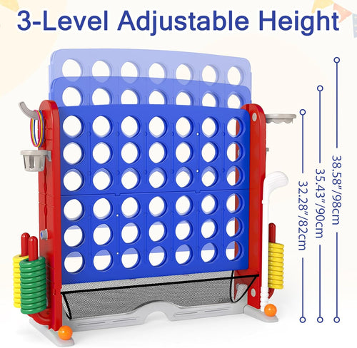 OLAKIDS Giant 4 in A Row Game with Height Adjustment, 4 to Score Games for Indoor Outdoor Fun