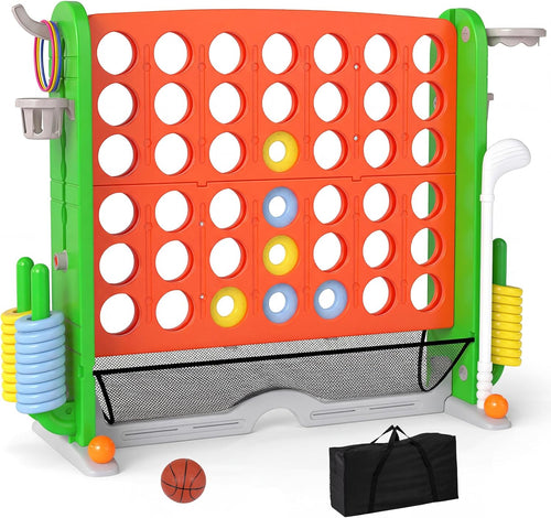 OLAKIDS Giant 4 in A Row Game with Height Adjustment, 4 to Score Games for Indoor Outdoor Fun