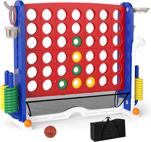 OLAKIDS Giant 4 in A Row Game with Height Adjustment, 4 to Score Games for Indoor Outdoor Fun