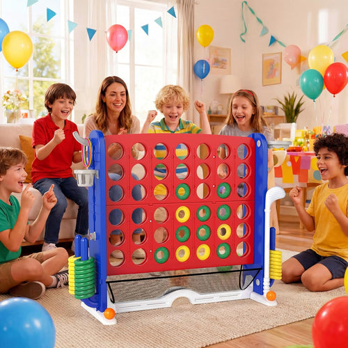 OLAKIDS Giant 4 in A Row Game with Height Adjustment, 4 to Score Games for Indoor Outdoor Fun