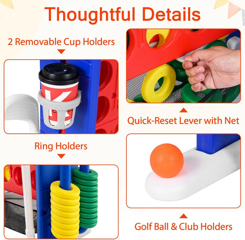 OLAKIDS Giant 4 in A Row Game with Height Adjustment, 4 to Score Games for Indoor Outdoor Fun