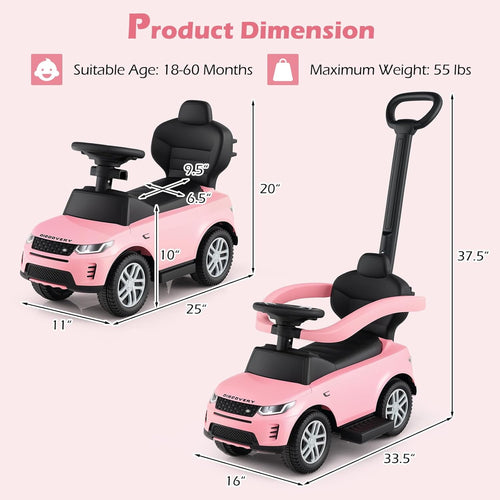 OLAKIDS Licensed Land Rover Push Car for Toddlers 3 in 1 Baby Stroller Sliding Walking Car