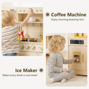 OLAKIDS Wooden Play Kitchen with Lights, Sounds, Dishwasher & Coffee Machine, Pretend Cooking Set for Ages 3+
