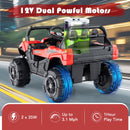 OLAKIDS 12V Ride on UTV, Battery Powered Off-Road Kids Electric Vehicles with Remote Control, Music, Horn, MP3, Lights, 3 Speeds, Soft Start, Ride on Truck for 3+ Boys Girls