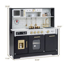 OLAKIDS Wooden Play Kitchen with Lights, Sounds, Dishwasher & Coffee Machine, Pretend Cooking Set for Ages 3+
