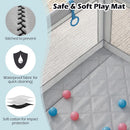 INFANS 74" x 62" Baby Playpen with Soft Mat, Basketball Hoop, 2 Soccer Goals, 4 Handles & 50 Ocean Balls, Breathable Mesh, Indoor & Outdoor Large Play Yard for Toddlers