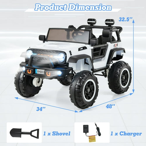 OLAKIDS 24V 2 Seater Ride on Truck 2WD/4WD Battery Powered for 3+ Boys and Girls