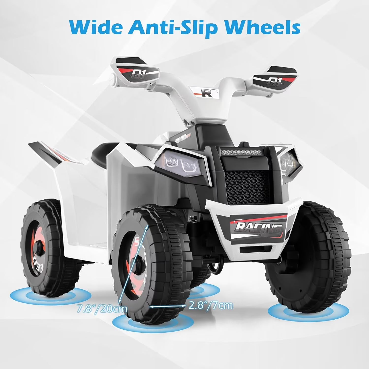 OLAKIDS 6V Kids ATV with Removable Trailer, Forward Backward Function, Widened & Wear-Resistant Wheels, Ride On Toy for Toddlers