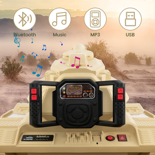 OLAKIDS 12V Ride on Car, Kids Electric Tank Battery Powered Army Tank Toy for Boys Girls