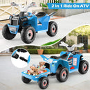 OLAKIDS 6V Kids ATV with Removable Trailer, Forward Backward Function, Widened & Wear-Resistant Wheels, Ride On Toy for Toddlers