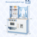OLAKIDS Wooden Kids Kitchen Playset with Microwave, Pretend Cooking Toy Set