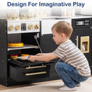 OLAKIDS Kids Kitchen Playset, Wooden Pretend Play Kitchen with Realistic Light Sound 14 Accessories, Toddler Cooking Toy for Boys Girls Aged 3+